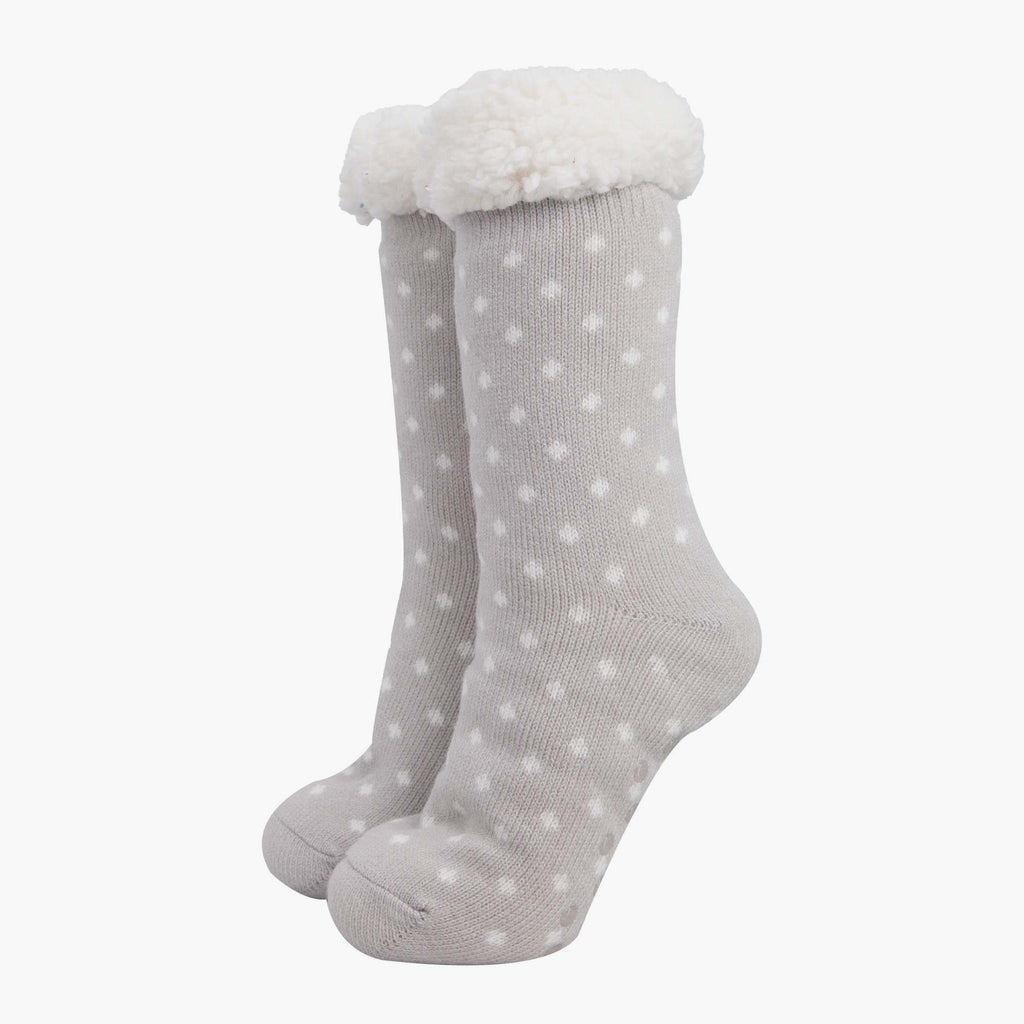 womens-long-slipper-socks-light-grey-spot-fleecy-warm