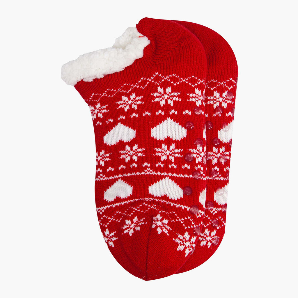 womens-short-slipper-socks-red-fair-isle-close-up