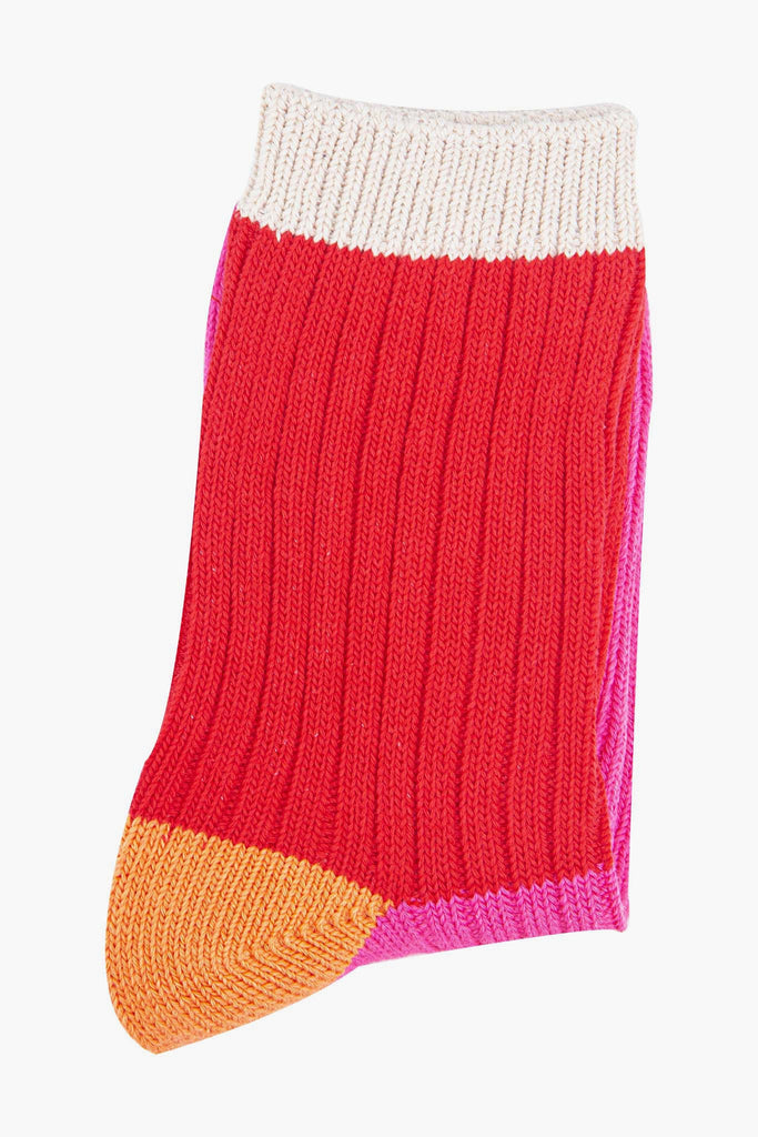 womens-mid-calf-socks-red-pink-colour-block-1-colourful-folded