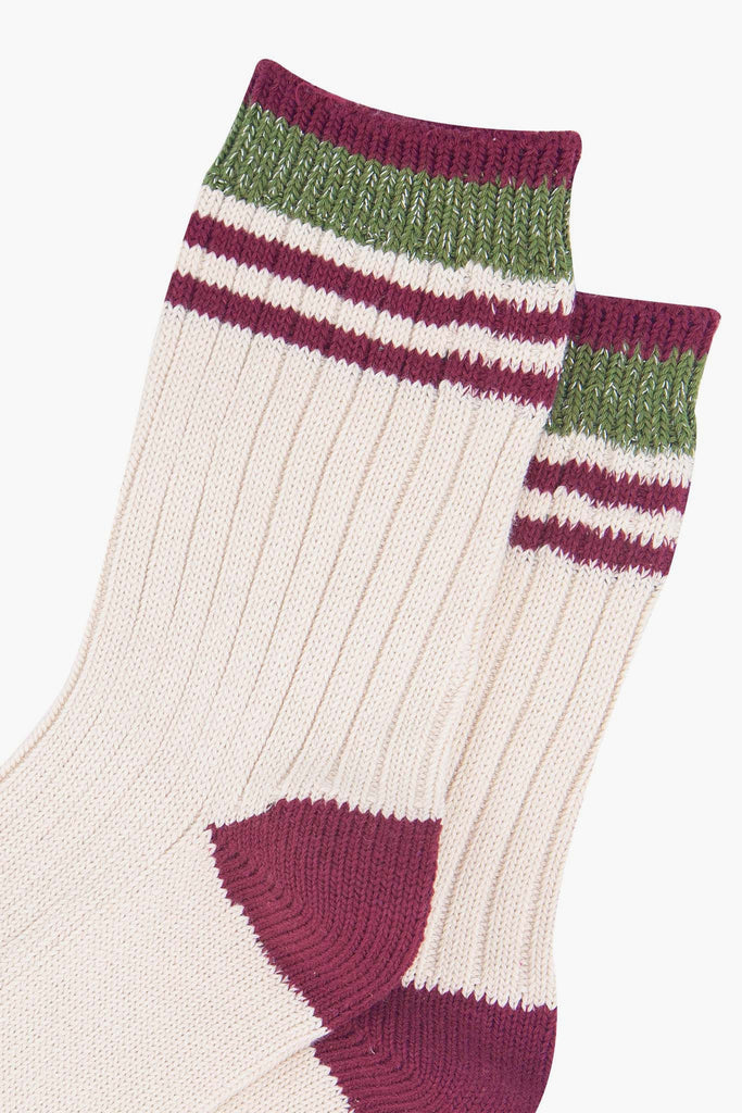 womens-mid-calf-socks-cream-khaki-striped-cuff-close-up-thick