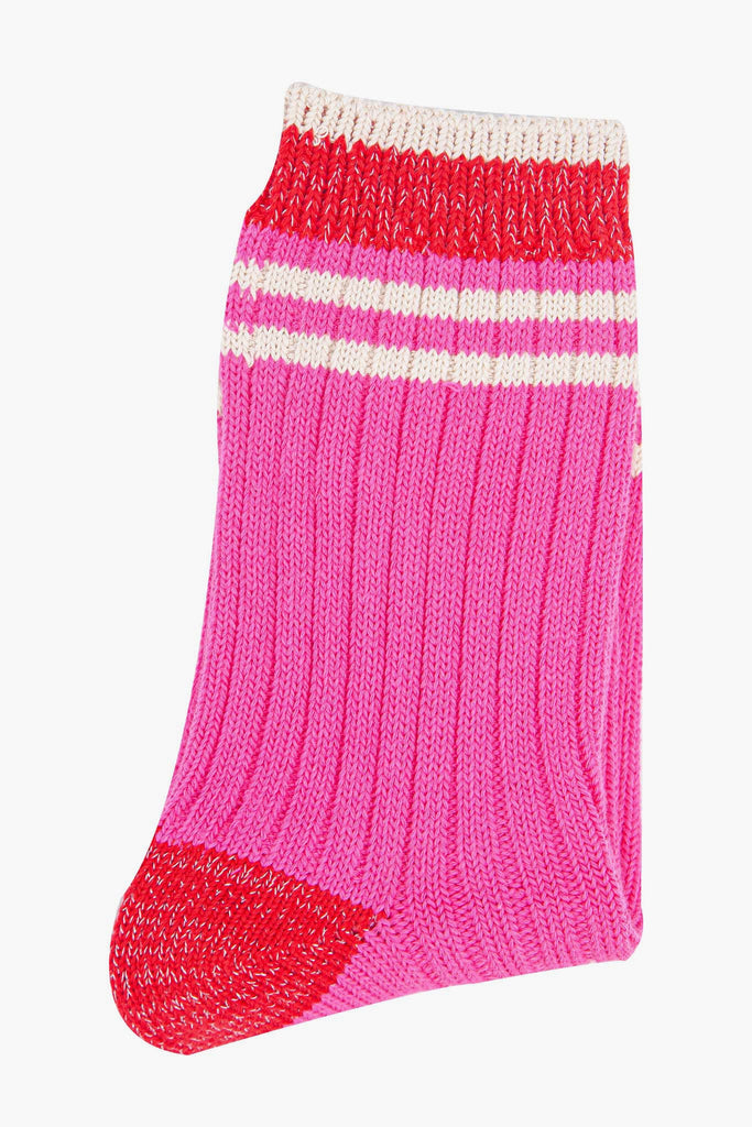 womens-mid-calf-socks-pink-red-striped-cuff-folded-close-up