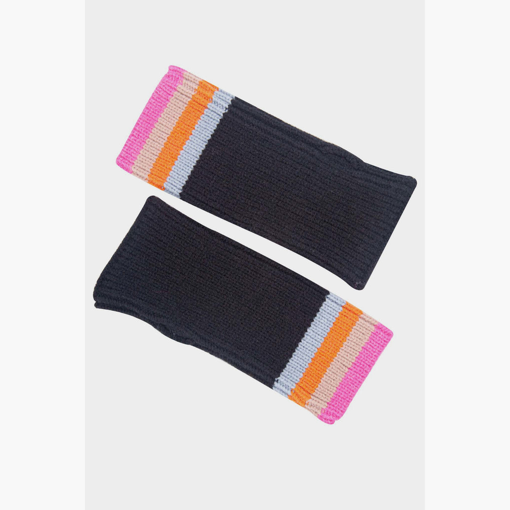 dollie-wrist-warmers-black-rainbow-stripe-laying-flat