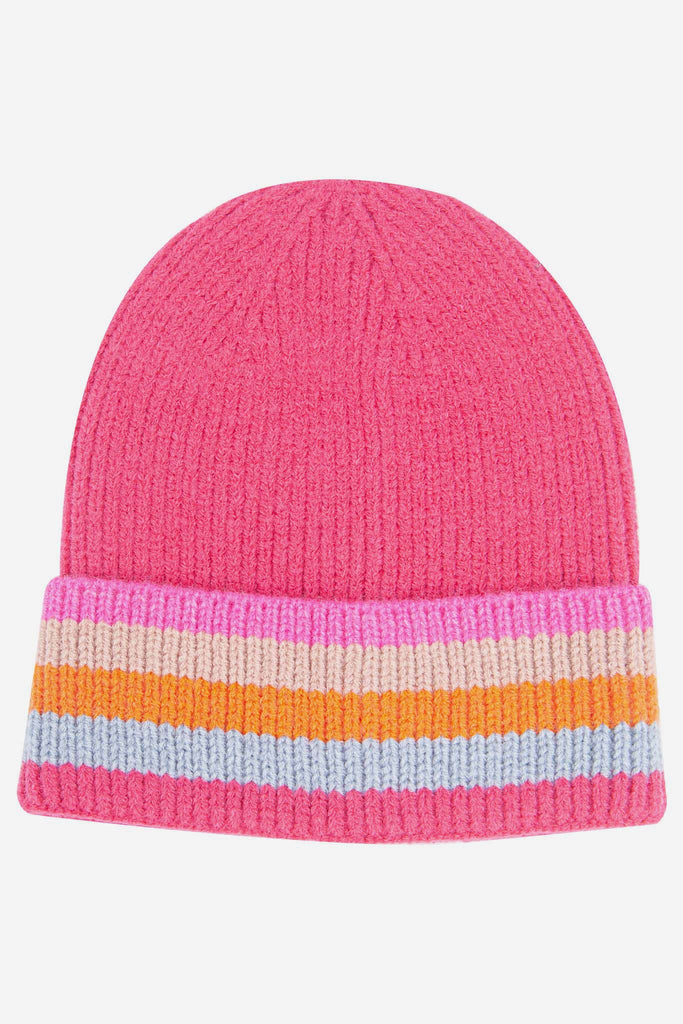 delta-hot-pink-rainbow-stripe-beanie-hat-colourful-rim