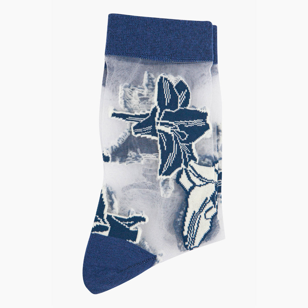 womens-sheer-ankle-socks-navy-blue-floral-folded
