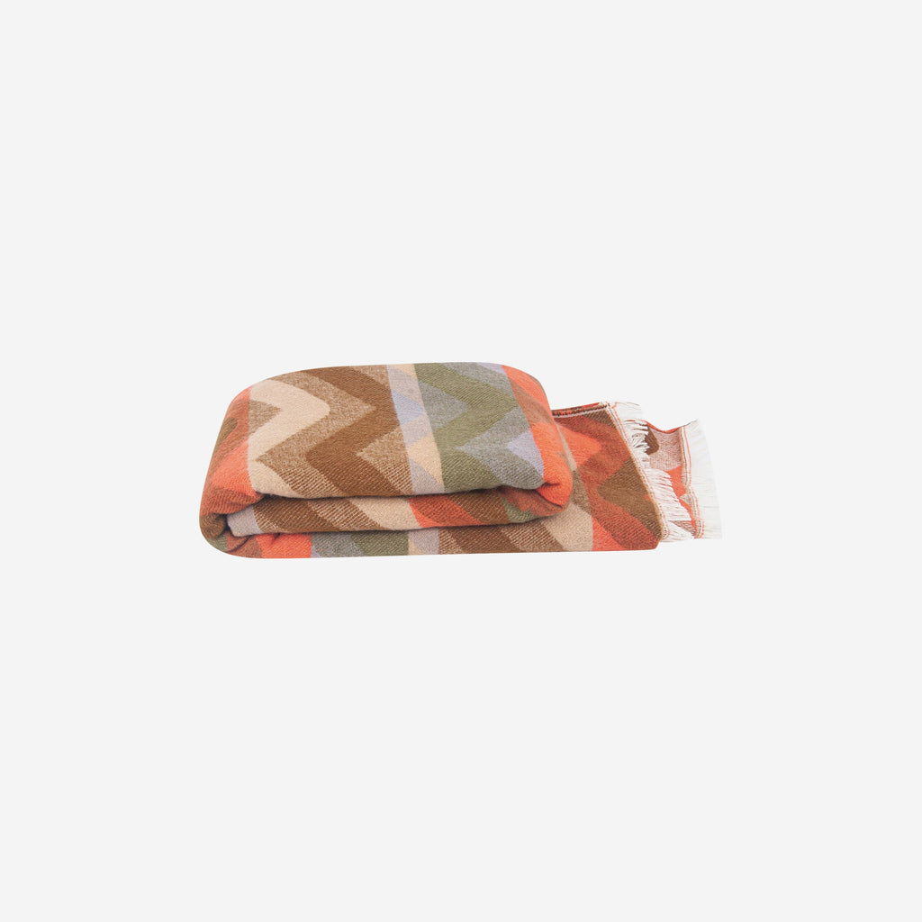 bowie-khaki-orange-zig-zag-heavyweight-scarf-folded-winter-weight