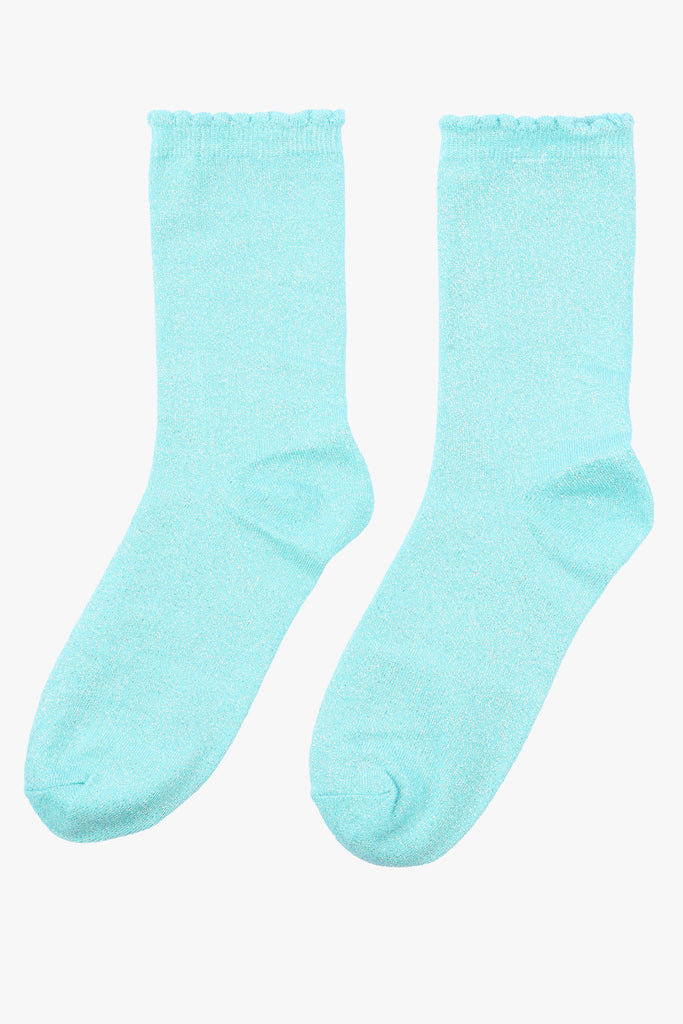 duck egg blue cotton ankle socks 