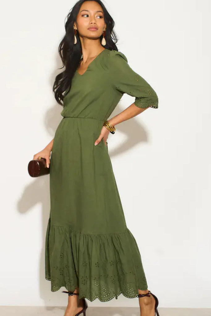 aurelia-cotton-fit-flare-midaxi-dress-khaki-broderie-anglaise-1