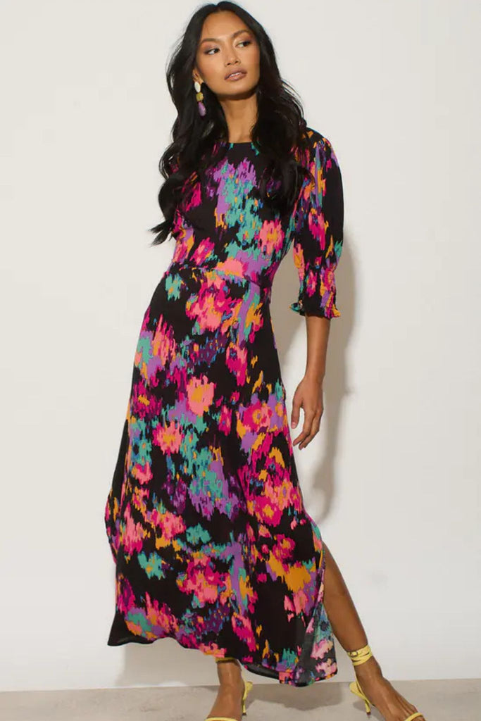 hazel-midi-tea-dress-black-multi-abstract-floral-1