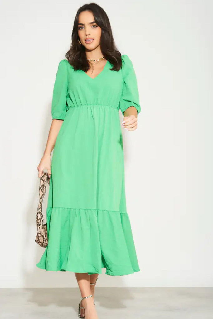 tiered-v-neck-midaxi-dress-green-1
