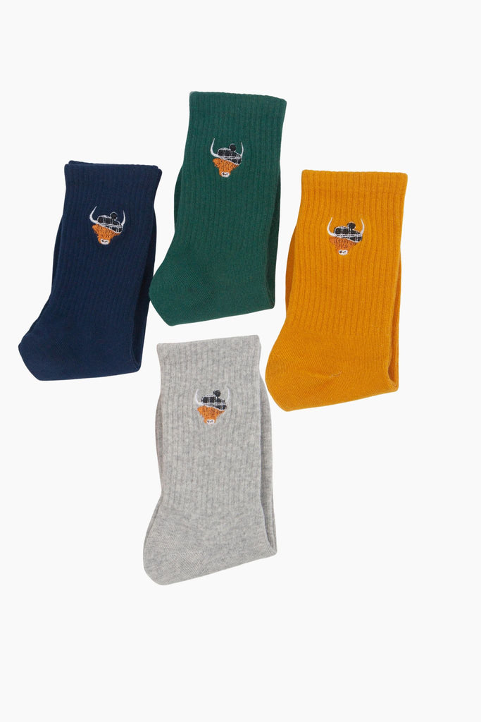 mens-highland-cow-tartan-embroidered-cotton-socks-4-pack-ribbed