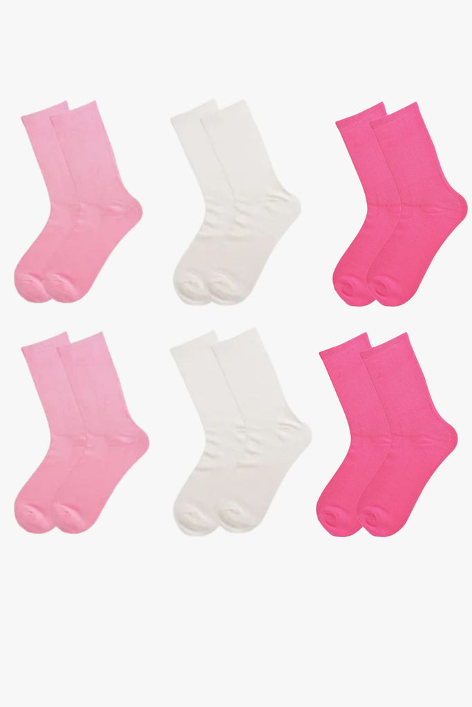 womens-pink-white-assorted-bamboo-socks-6-pack-multipack