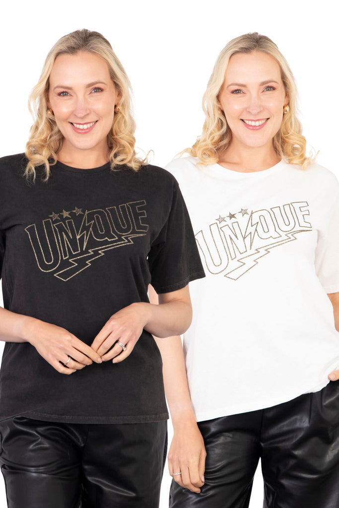 unique-slogan-cotton-t-shirts-black-white-2-pack-both-on-models