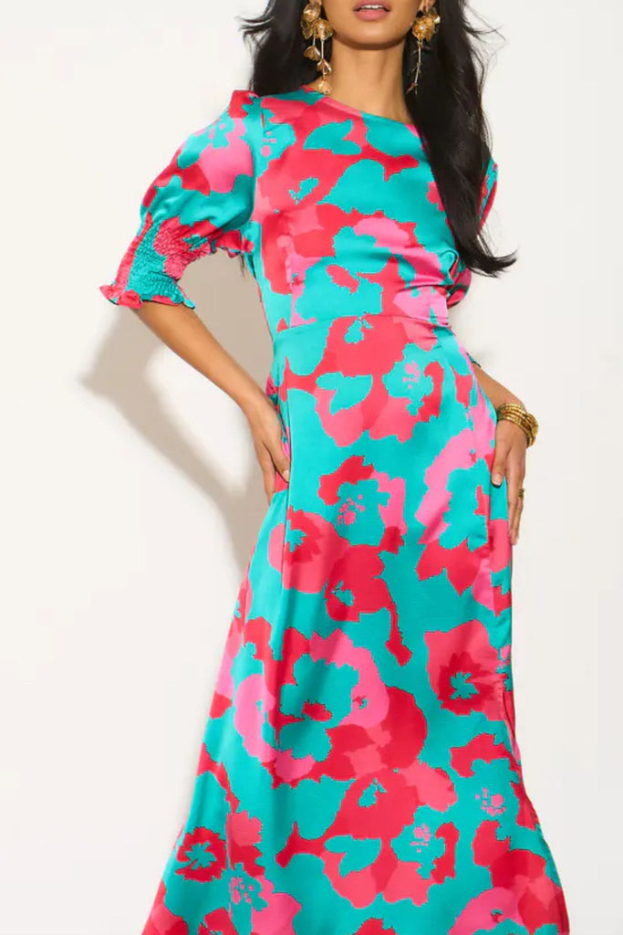 hazel-midi-tea-dress-turquoise-hot-pink-floral-print-4