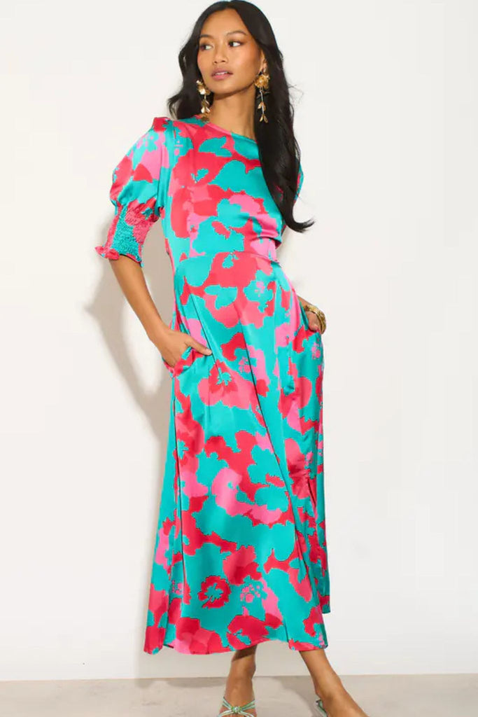 hazel-midi-tea-dress-turquoise-hot-pink-floral-print-3