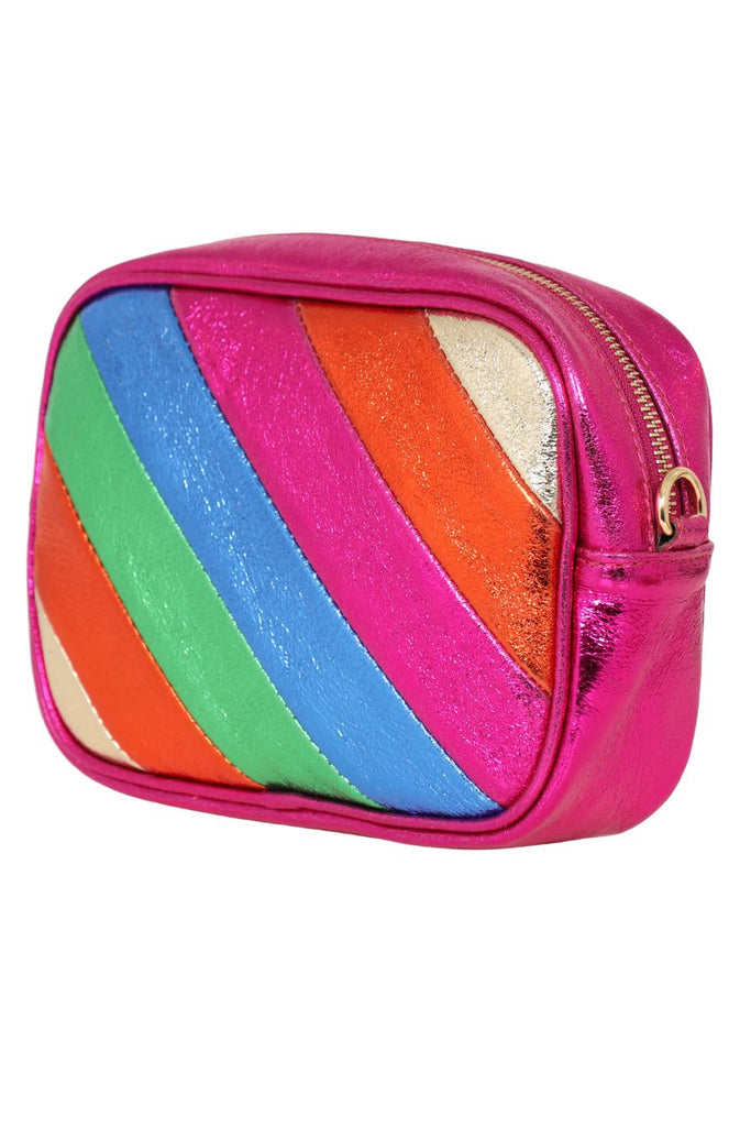 beau-crossbody-bag-fuchsia-rainbow-striped-side-view
