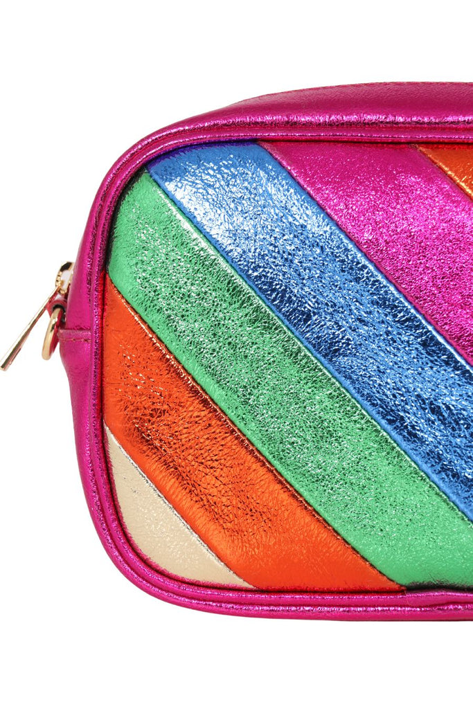 beau-crossbody-bag-fuchsia-rainbow-striped-close-up