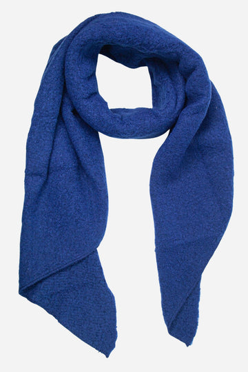 royal blue asymmetric winter blanket scarf