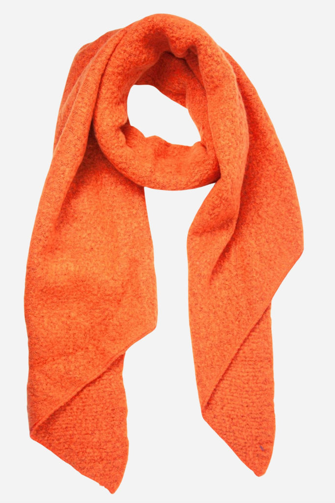 orange asymmertic winter blanket scarf