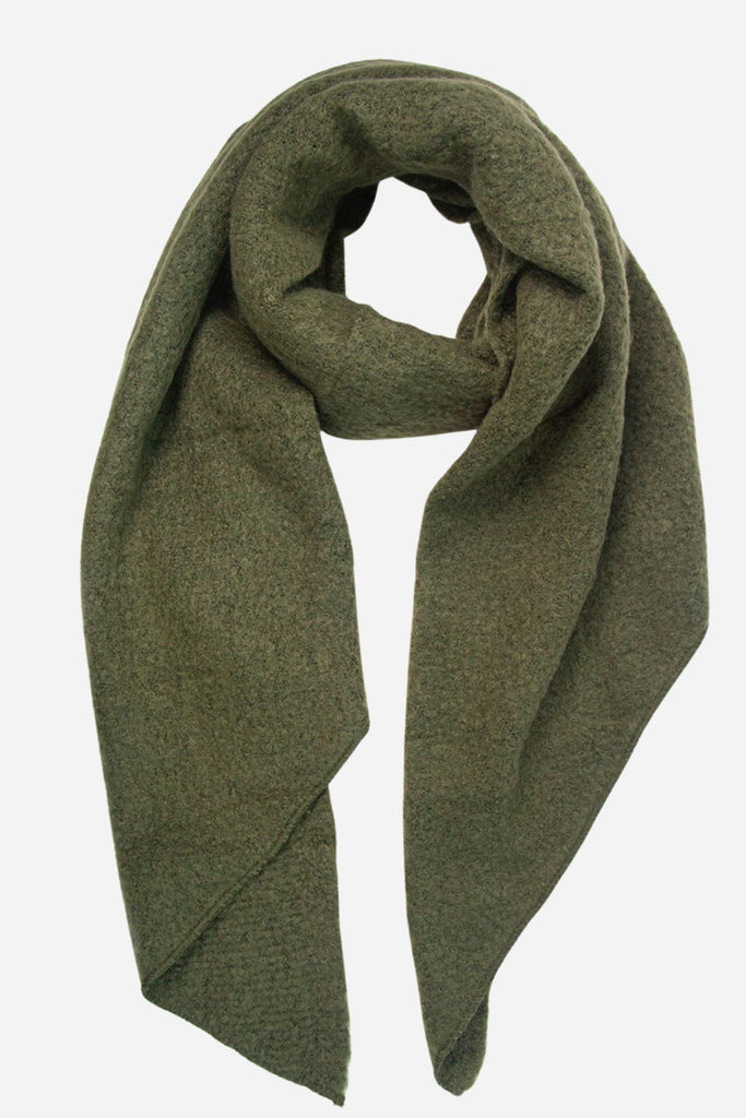 khaki green asymmetric winter blanket scarf