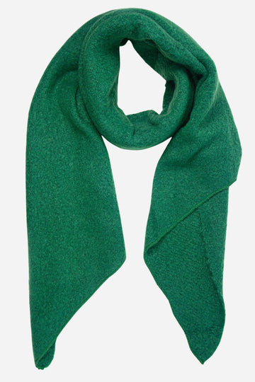 plain green asymmetric winter blanket scarf
