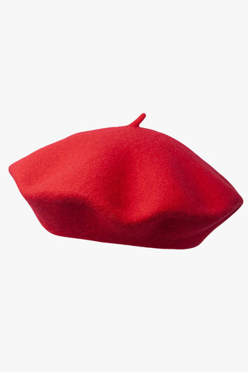 a traditional red beret hat