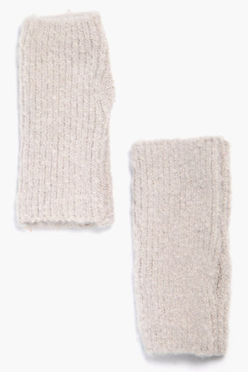 cream knitted wrist warmers 