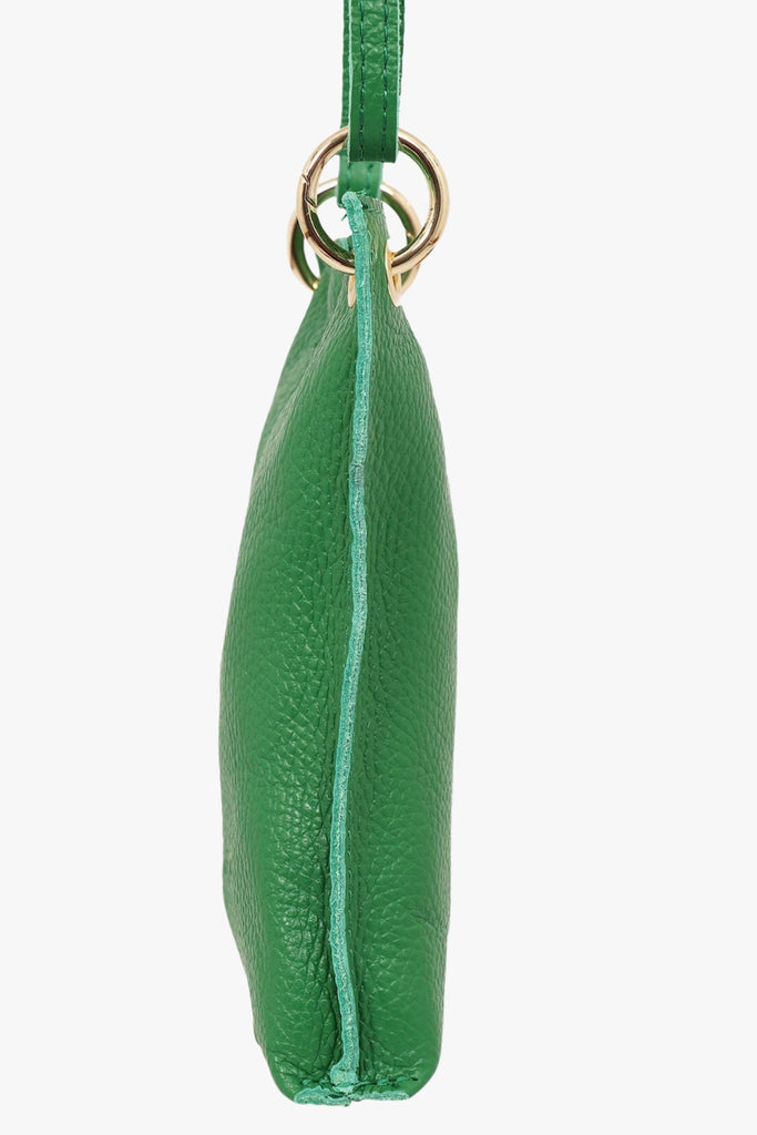 side view of the slim leather phone bag