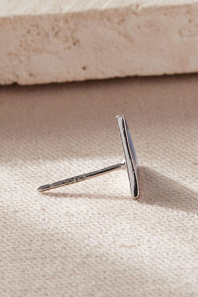 side view, showing the slim width of the earring