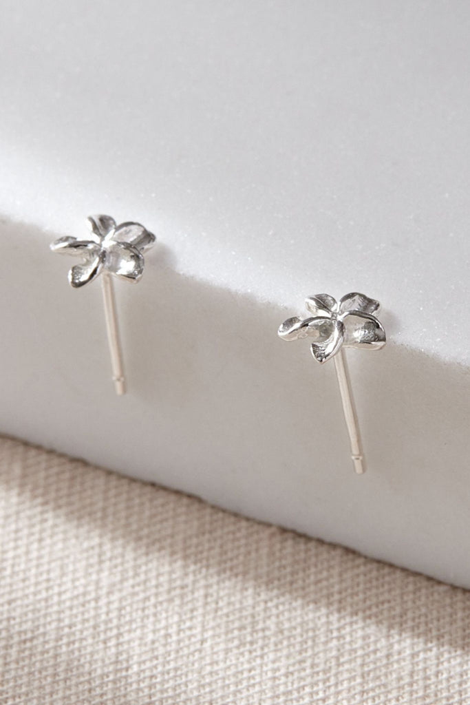 close up of the floral earrings