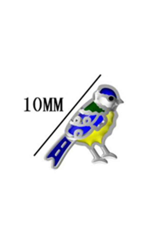 showing the dimensions of the earrings, 10mm from the top of the head to the tail 