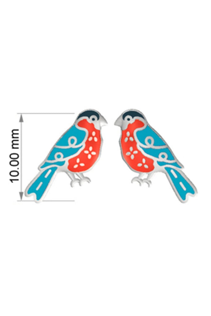 showing the dimensions of the stud earrings, 10mm in height