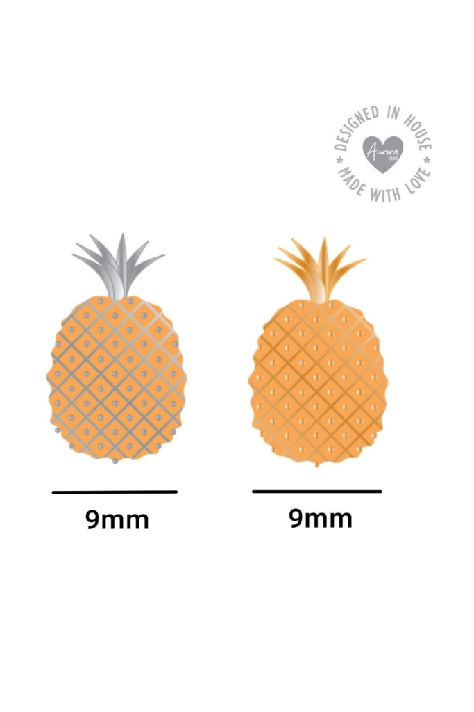 dimensions of the earrings, 9mm in width