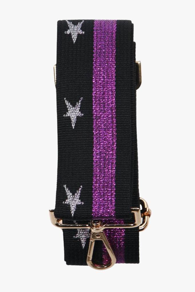 close up of the purple glitter stripe 