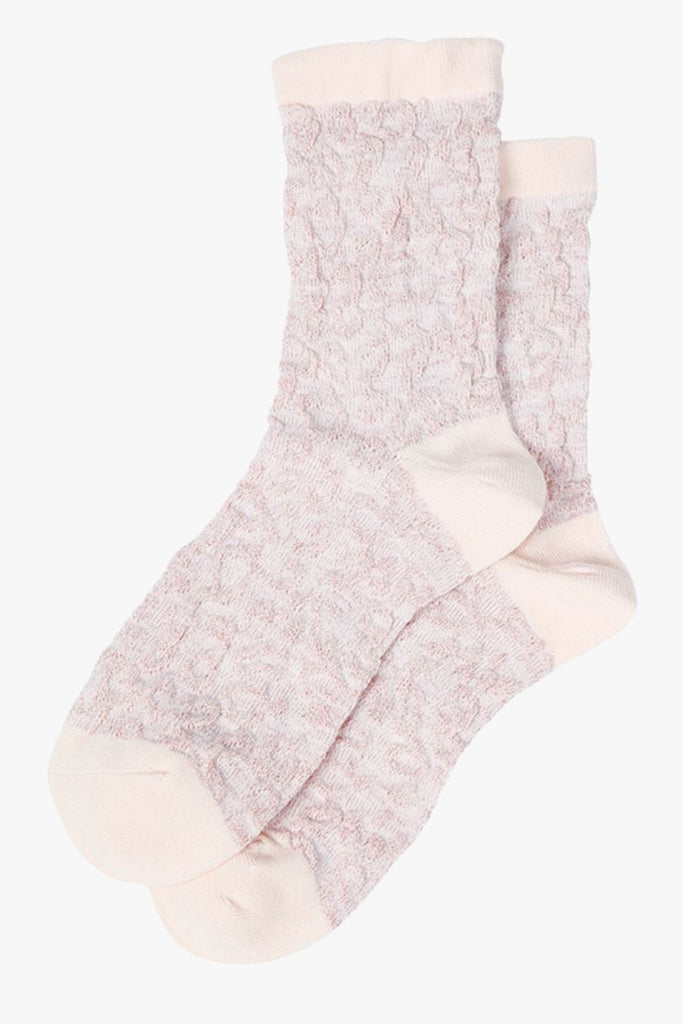 textured leopard print pink glitter ankle socks