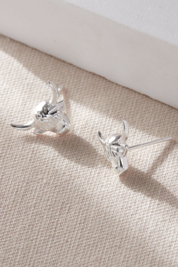 clsoe up of the silver stud earrings