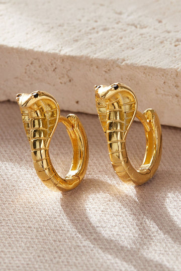gold huggie hoops designed to look like cobra snakesike king cobras