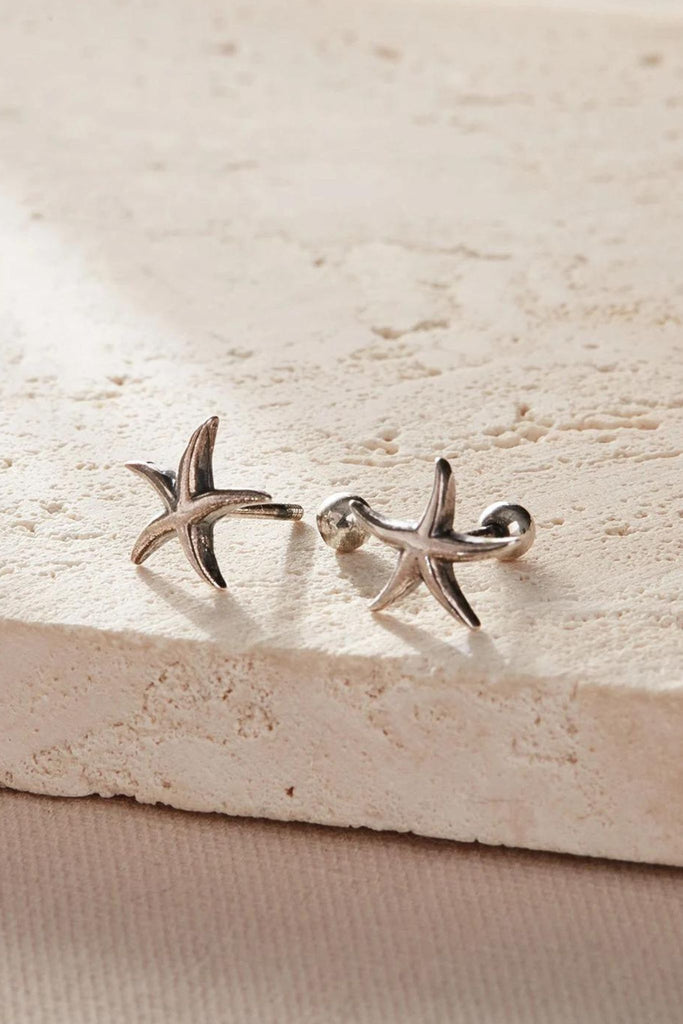 showing the ball back closure on the starfish cartilage studs