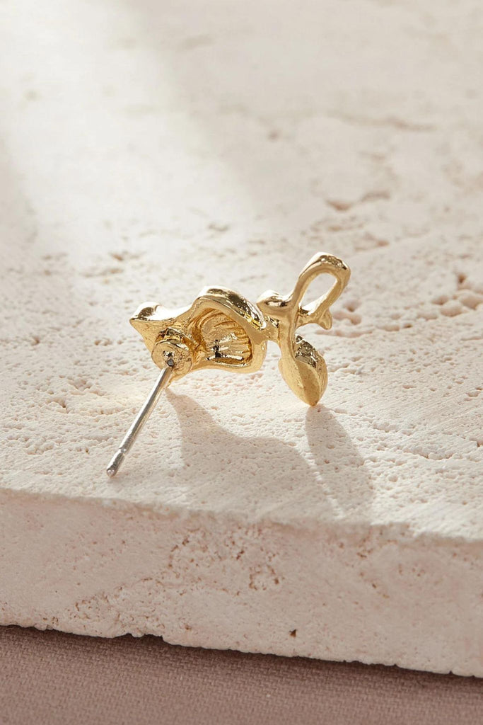 showing the back of the tulip earrings, showing the S925 sterling silver pin