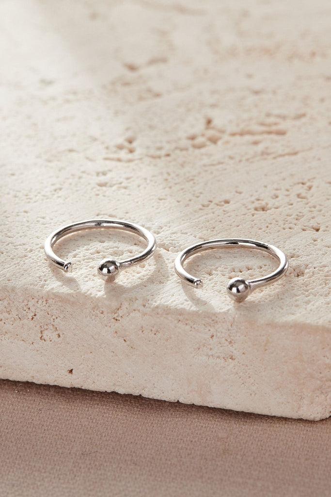 close up of the 10 mm ball hook earrings