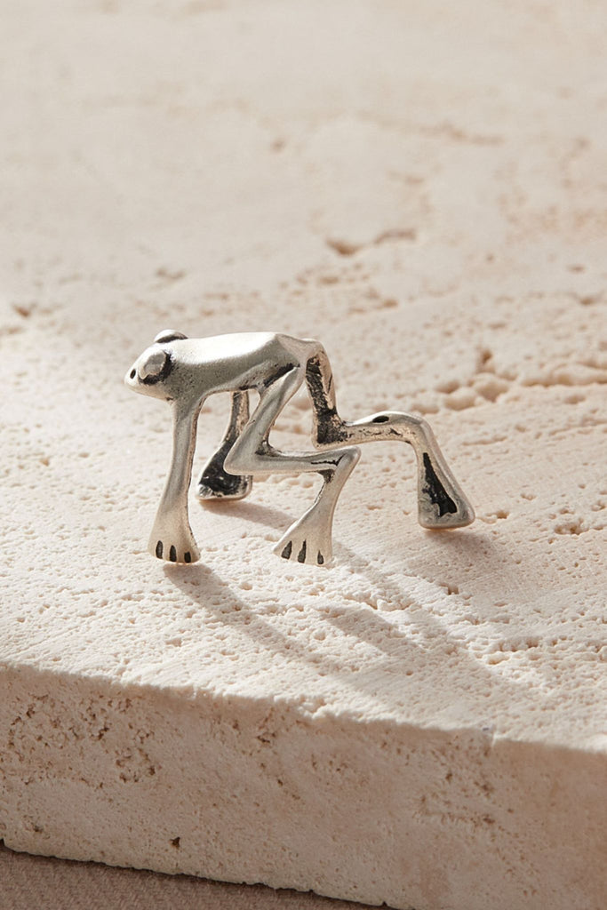 sterling silver frog cuff earring