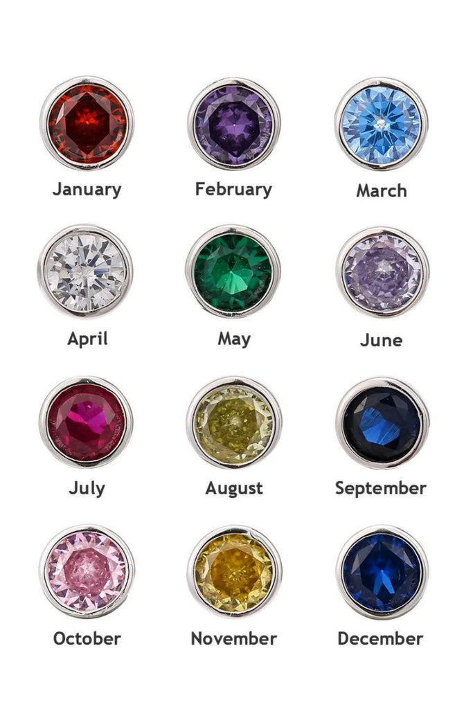 colour chart showing a close up image of each months birthstone colour