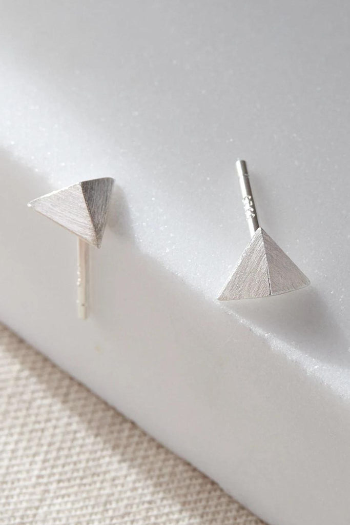 sterling silver pyramid stud earrings