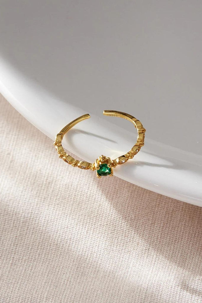 close up of the ring, showing the adjustable open band