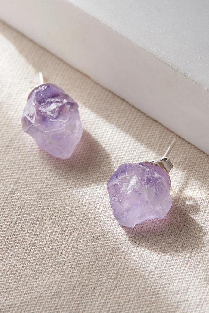 close up of the purple crystal studs