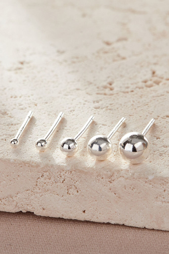 close up of the silver studs 