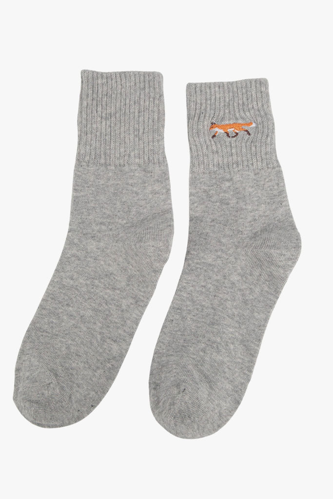 womens-woodland-animals-embroidered-cotton-ankle-socks-5-pack-grey