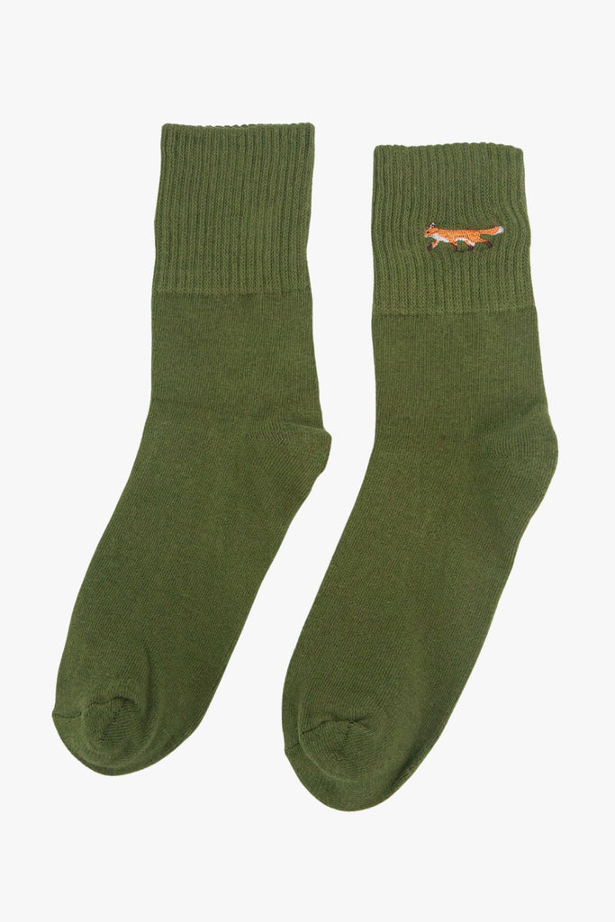 womens-woodland-animals-embroidered-cotton-ankle-socks-5-pack-green