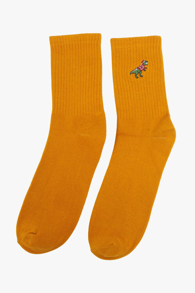 mens-christmas-dinosaurs-embroidered-cotton-socks-5-pack-mustard