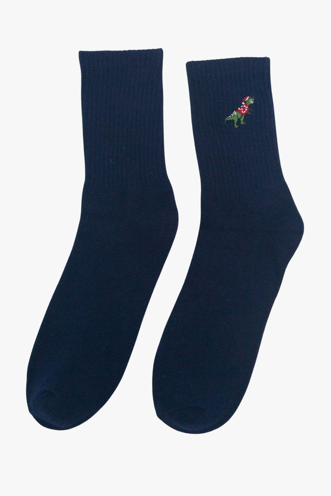 mens-christmas-dinosaurs-embroidered-cotton-socks-5-pack-navy