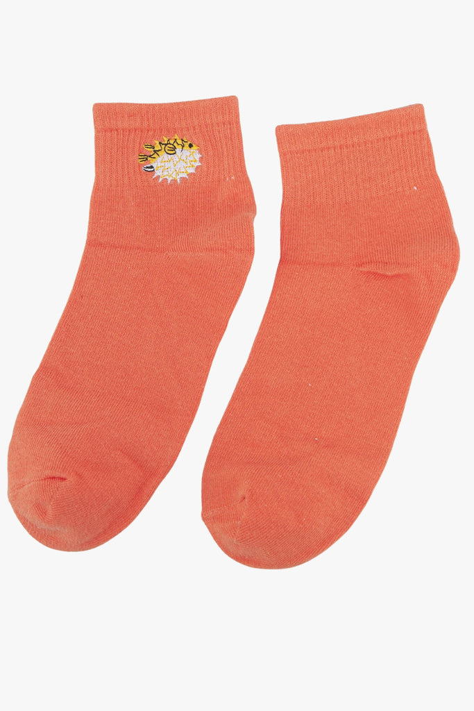 womens-tropical-fish-embroidered-cotton-ankle-socks-5-pack-orange